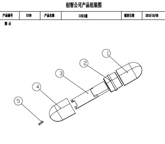 口红U盘外壳注塑加工案例U108 口红型U盘外壳